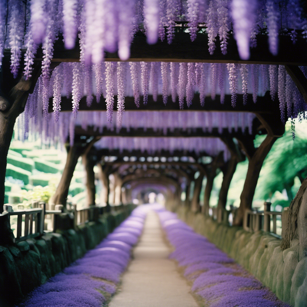 En smuk blomstrende park i Ashikaga