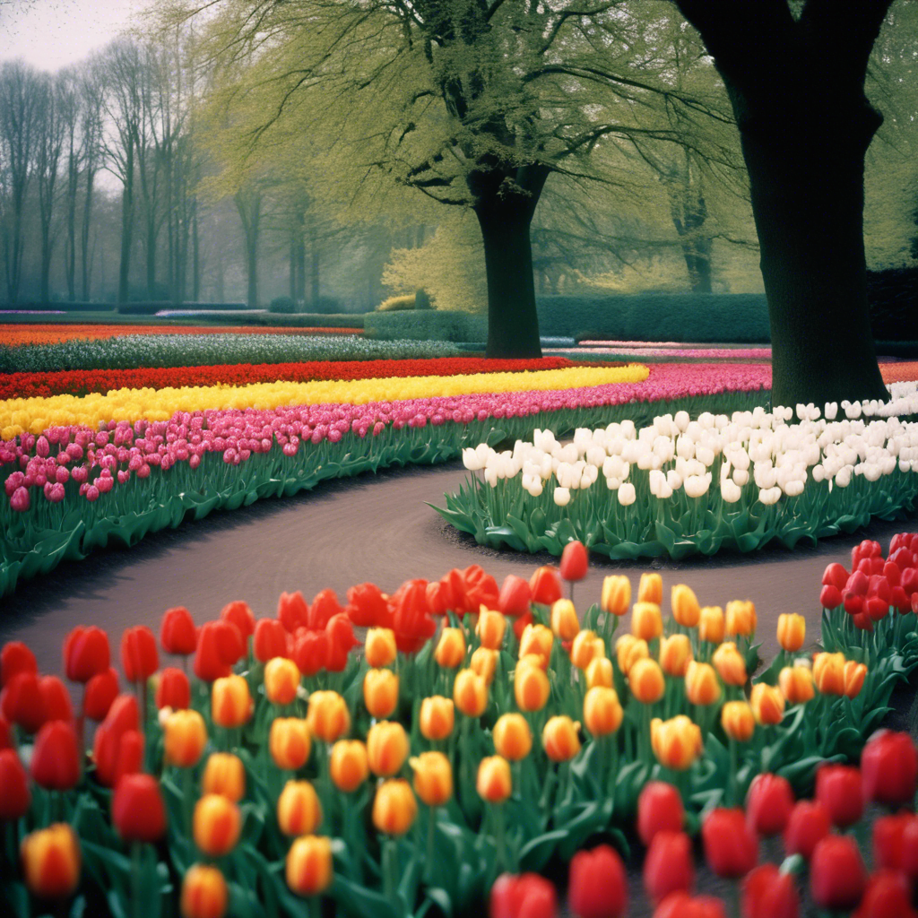 Hollandsk blomsterparadis i fuldt flor