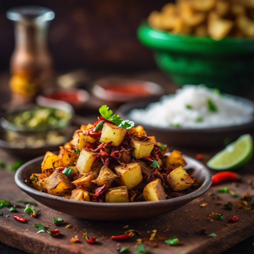 Indisk kartoffelsnack med krydderier og chutney