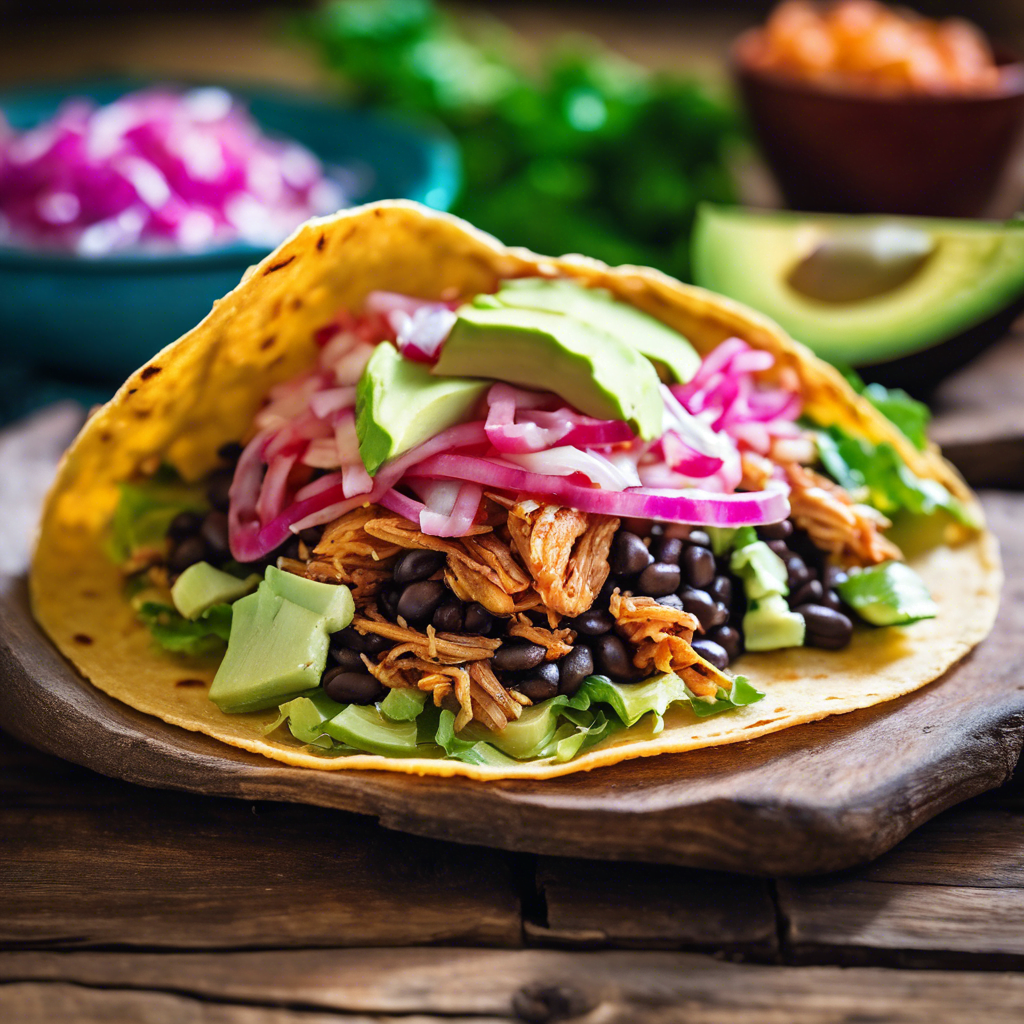 Lækker mexicansk gademad fra Yucatán: Panucho med tortilla, bønner og kylling